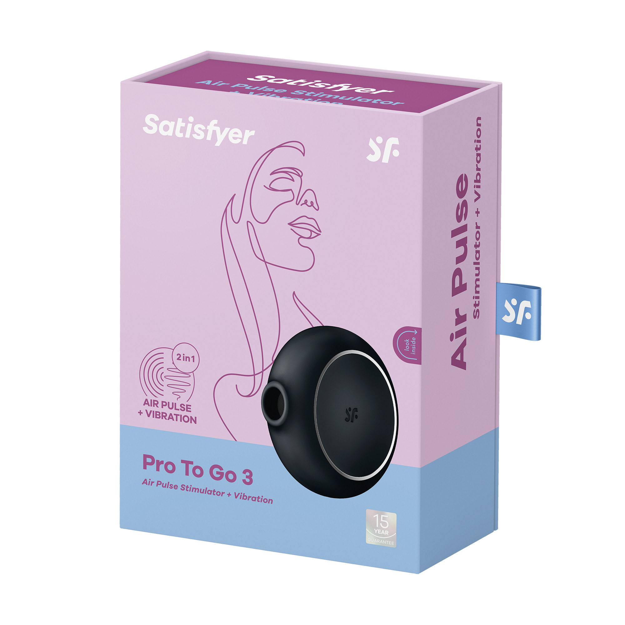 Вакуумний кліторальний стимулятор Satisfyer Pro To Go 3 Double Air Pulse Vibrator чорний, 1 шт